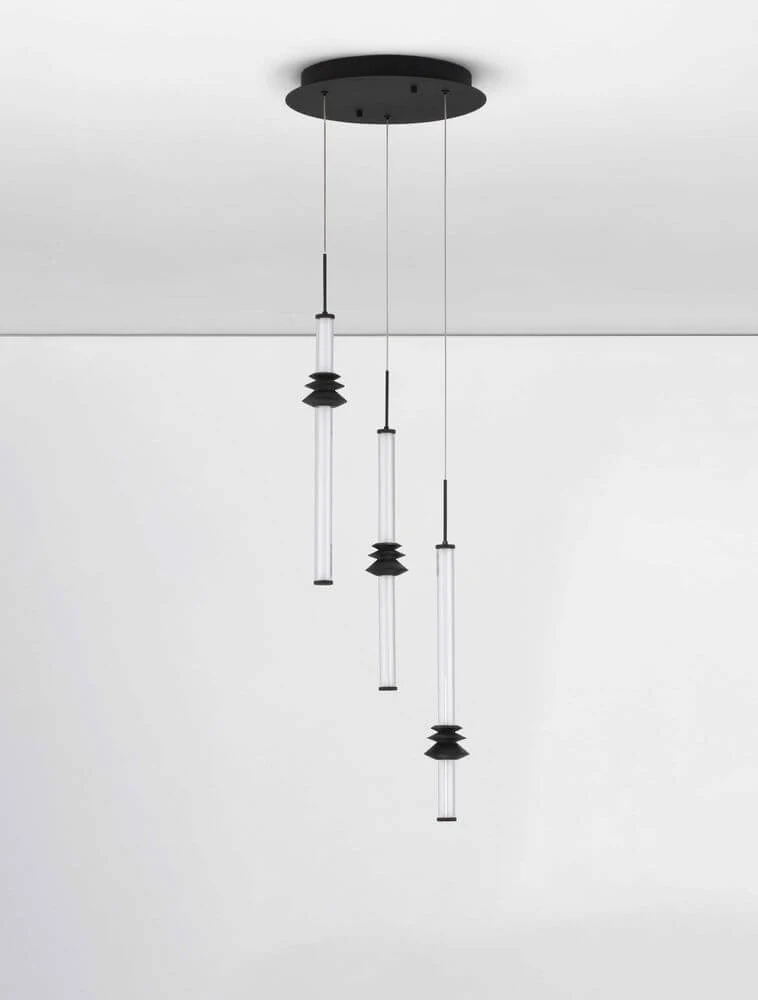 Stalactite Pendelleuchte 3-flammig Ø 35cm 3000K Schwarz