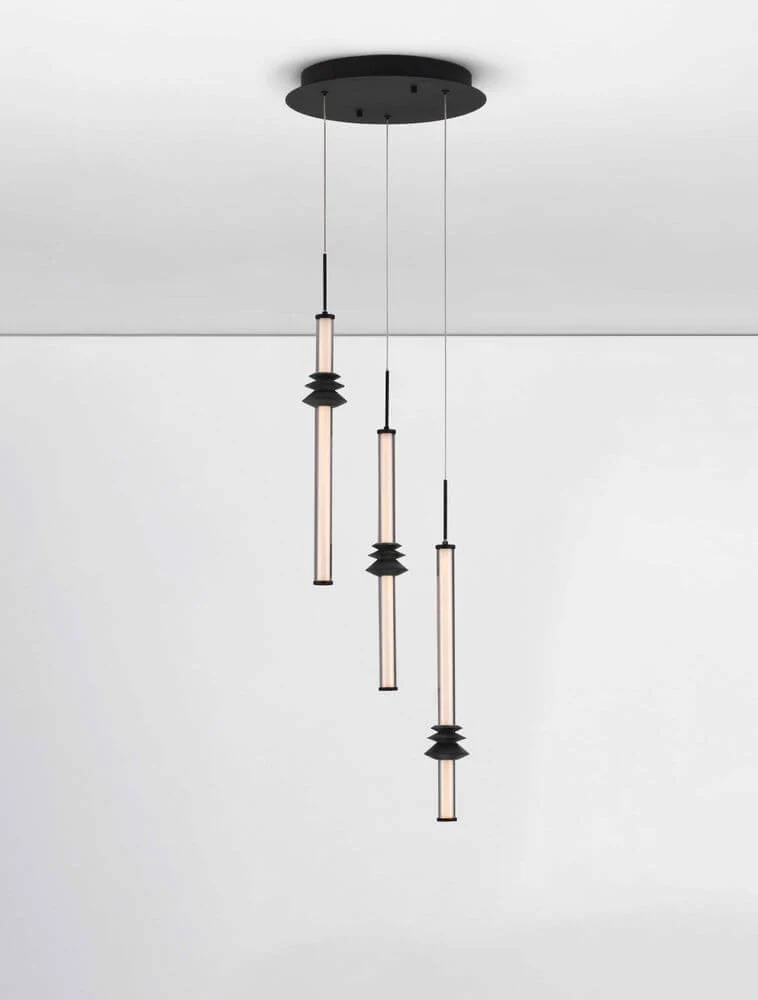 Stalactite Pendelleuchte 3-flammig Ø 35cm 3000K Schwarz