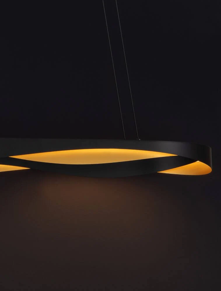 Radon LED Pendelleuchte 3000K Schwarz, Gold