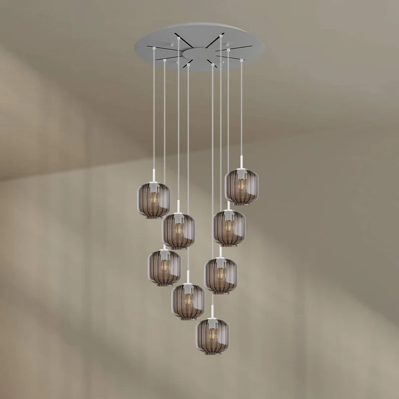 s.luce Velo Galerielampe 8-flammig Ø 80cm Baldachin Ø 20cm