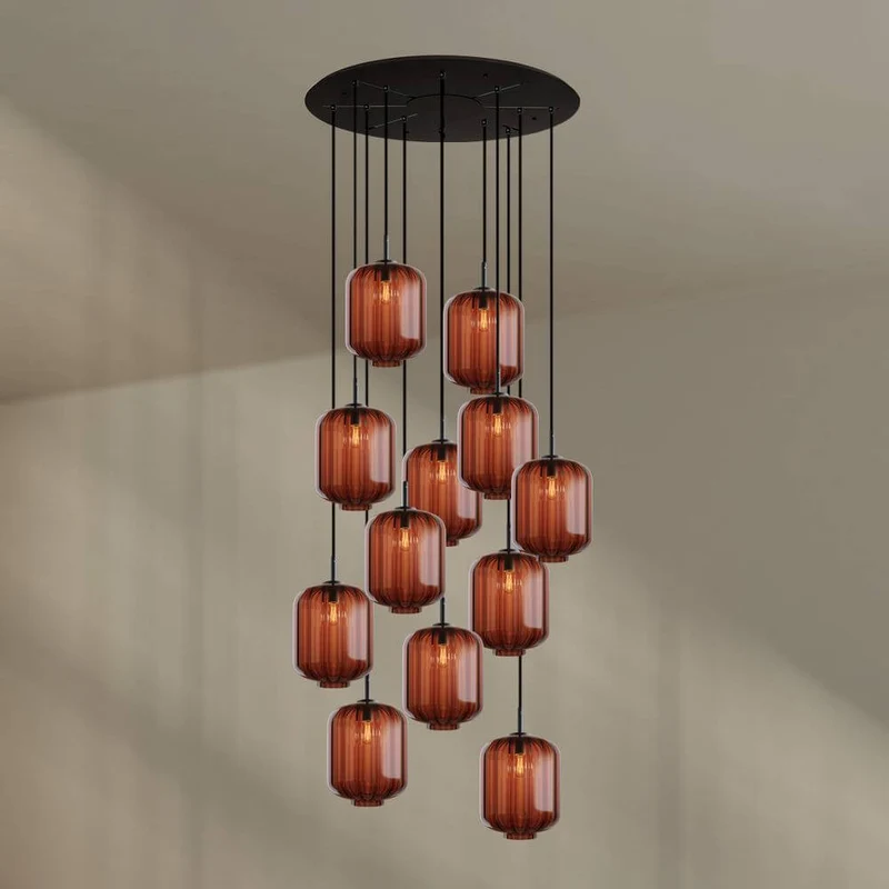 s.luce Velo Galerie-Hängeleuchte 12-flammig Ø 80cm Ø 25cm