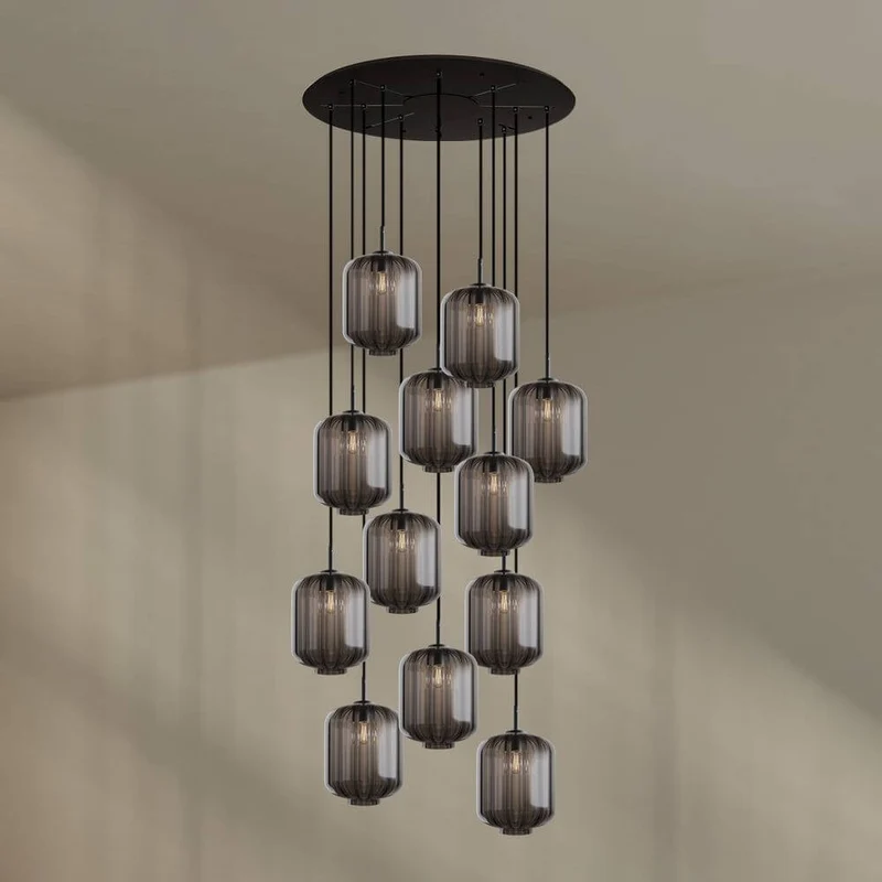 s.luce Velo Galerie-Hängeleuchte 12-flammig Ø 80cm Ø 25cm