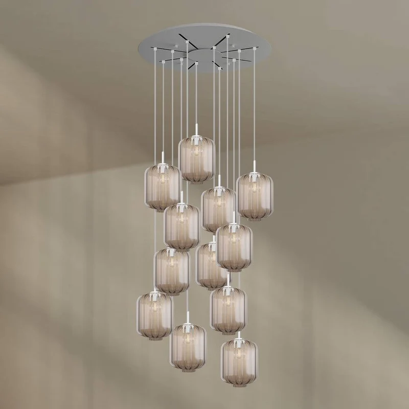 s.luce Velo Galerie-Hängeleuchte 12-flammig Ø 80cm Ø 25cm