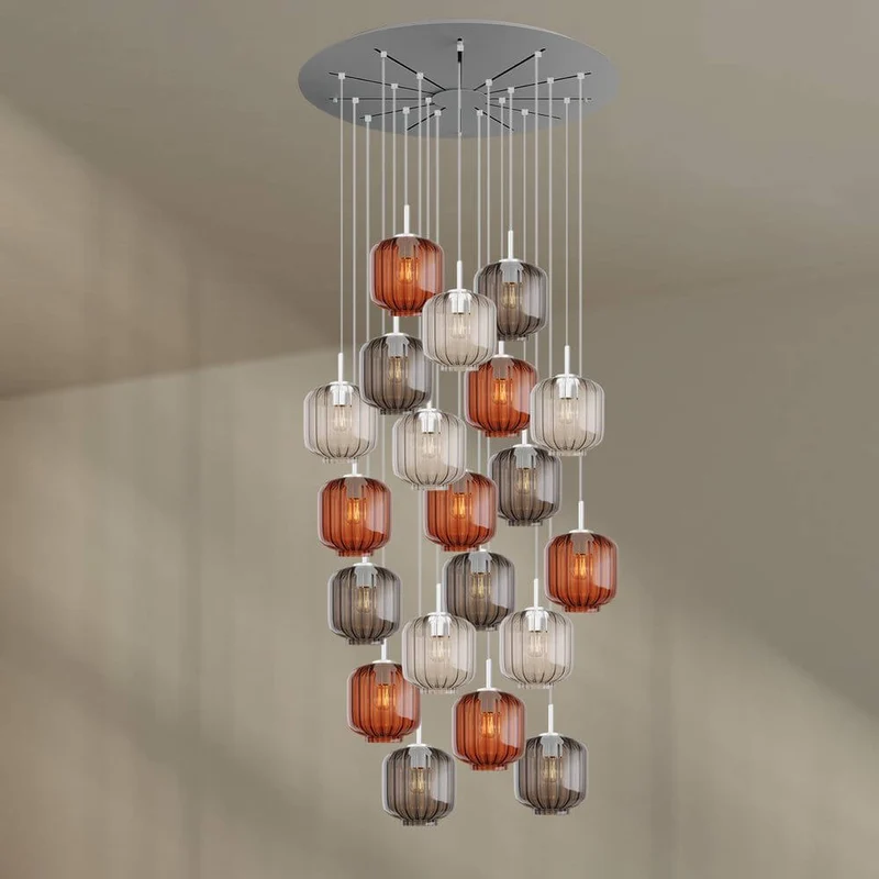 s.luce Velo Galerieleuchte 20-flammig Ø 120cm Baldachin Ø 20cm