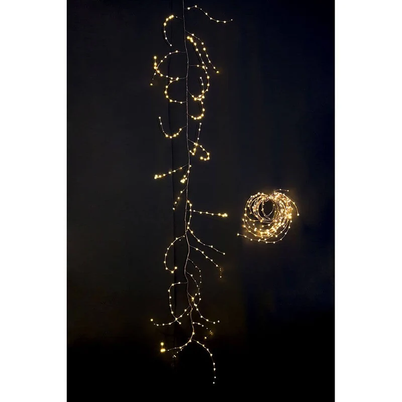 LED Dekoration variabel als Lichterkranz Lichtergirlande braun 240 Warmweiße Dioden IP44