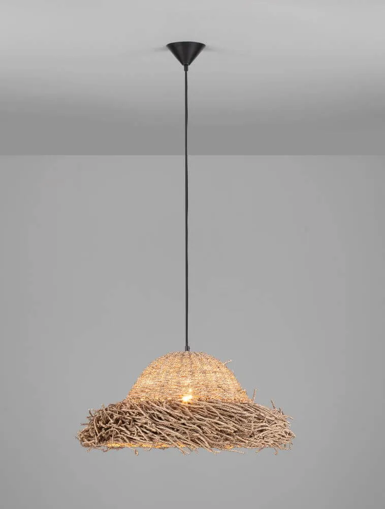 Natu Pendelleuchte E27 Seegras Braun