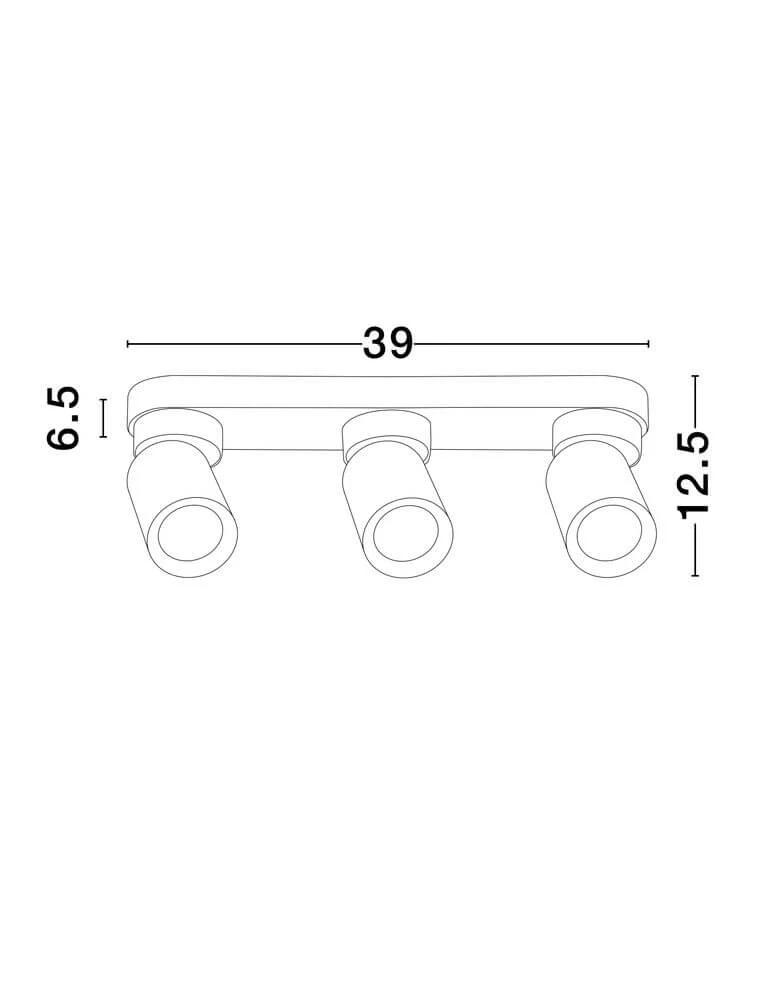 Amecy Deckenleuchte 3-flammig 39x6,5cm