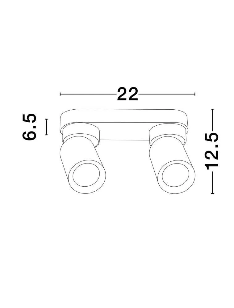 Amecy Deckenleuchte 2-flammig 22x6,5cm
