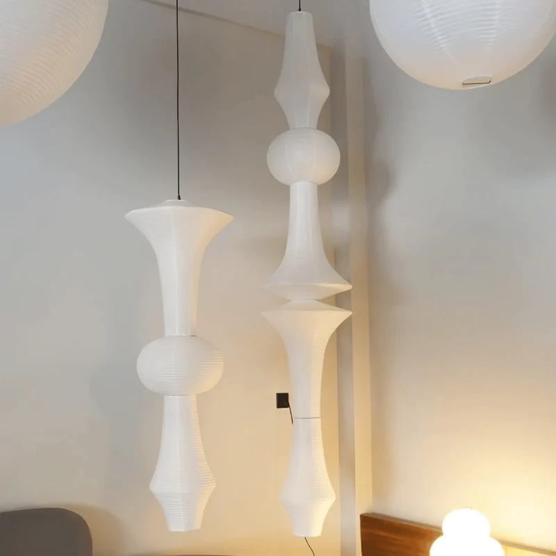 Hanglamp Japans Papier E27 LED Washi Plafondverlichting Beige Wit Sfeerverlichting Woonkamer Slaapkamer | Sansoti