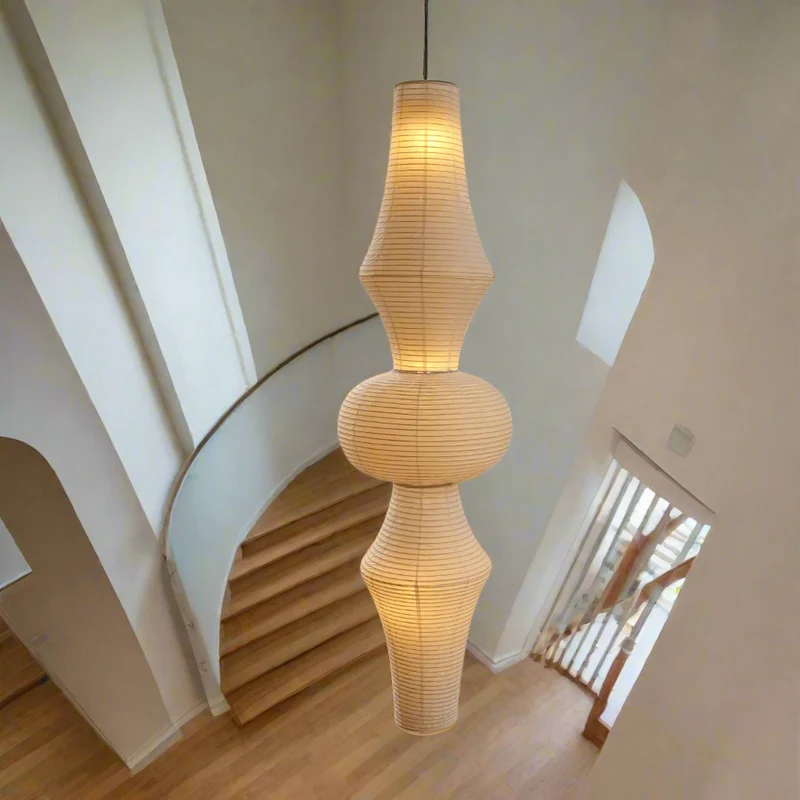 Hanglamp Japans Papier E27 LED Washi Plafondverlichting Beige Wit Sfeerverlichting Woonkamer Slaapkamer | Sansoti