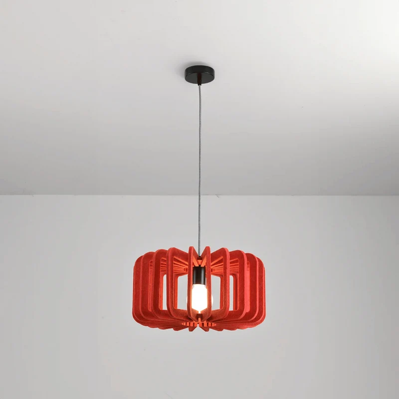 Akoestische Hanglamp met Viltscherm E27 | Design Verlichting Geluidsdemping voor Restaurant en Eetkamer 40 cm | Sansoti