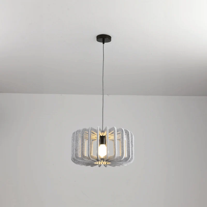 Akoestische Hanglamp met Viltscherm E27 | Design Verlichting Geluidsdemping voor Restaurant en Eetkamer 40 cm | Sansoti