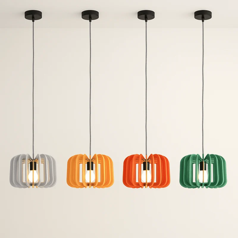 Akoestische Hanglamp met Viltscherm E27 | Design Verlichting Geluidsdemping voor Restaurant en Eetkamer 40 cm | Sansoti