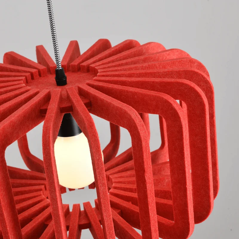 Akoestische Hanglamp met Viltscherm E27 | Design Verlichting Geluidsdemping voor Restaurant en Eetkamer 40 cm | Sansoti