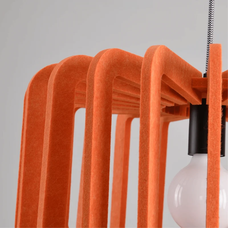 Akoestische Hanglamp met Viltscherm E27 | Design Verlichting Geluidsdemping voor Restaurant en Eetkamer 40 cm | Sansoti