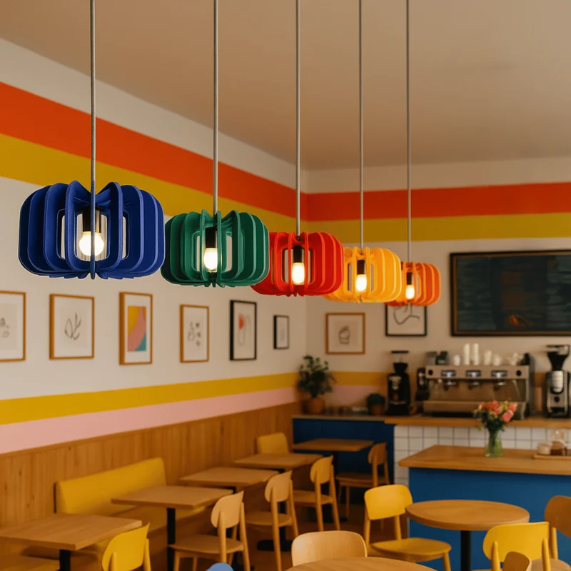 Akoestische Hanglamp met Viltscherm E27 | Design Verlichting Geluidsdemping voor Restaurant en Eetkamer 40 cm | Sansoti
