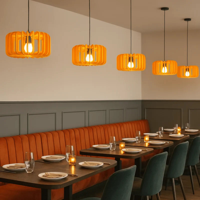 Akoestische Hanglamp met Viltscherm E27 | Design Verlichting Geluidsdemping voor Restaurant en Eetkamer 40 cm | Sansoti
