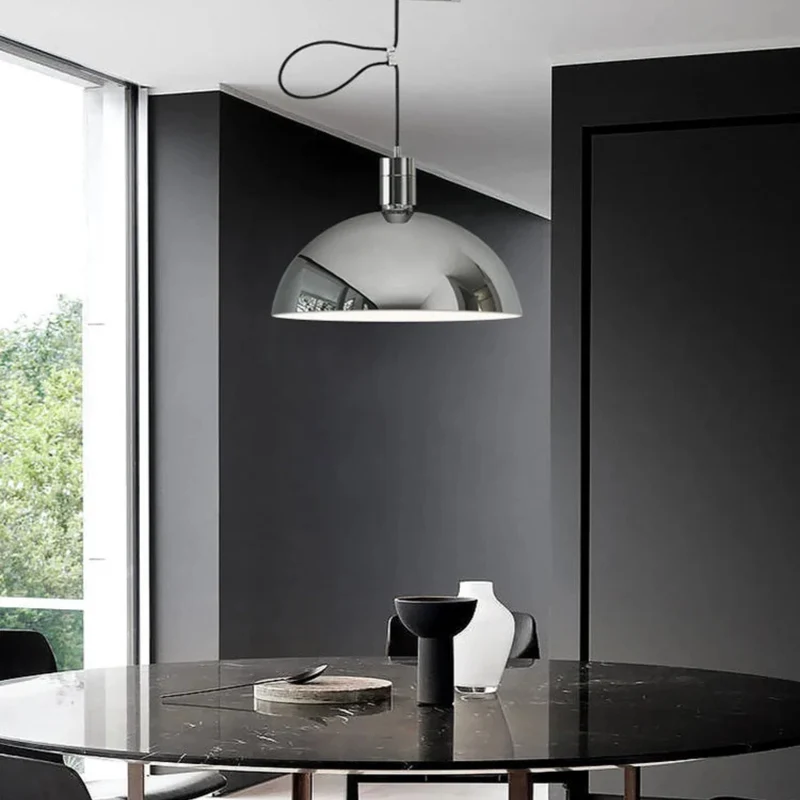 Verstelbare Hanglamp met Zwaaiarm Chroom Metaal 35cm Dimbaar Scandinavisch Design Keuken Eetkamer Woonkamer | Sansoti