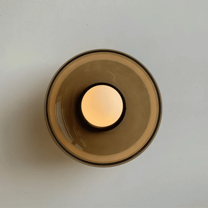 Glazen Wandlamp met Glas-in-lood Effect Crème Olijfgroen Wit LED E27 Fitting Sfeervol Slaapkamer Gang | Sansoti