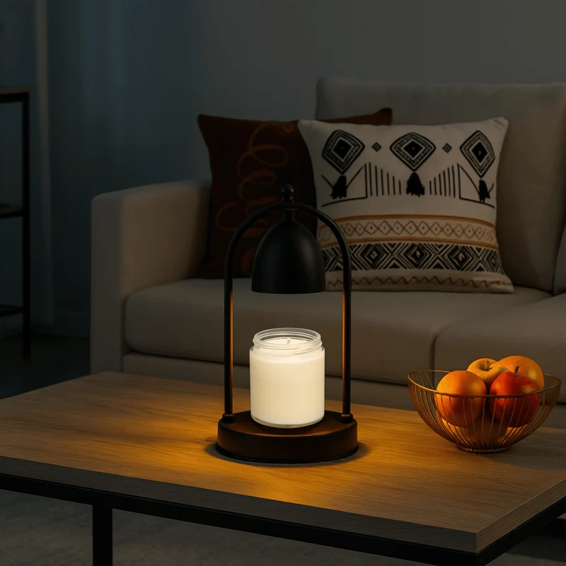 Kaarsenwarmer Lamp Glas Hout Dimbaar Timer Geurverspreiding Vlamloze Sfeerlicht Aromatherapie Tafellamp | Sansoti