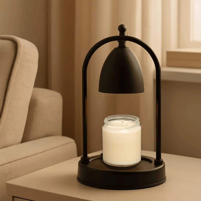 Kaarsenwarmer Lamp Glas Hout Dimbaar Timer Geurverspreiding Vlamloze Sfeerlicht Aromatherapie Tafellamp | Sansoti