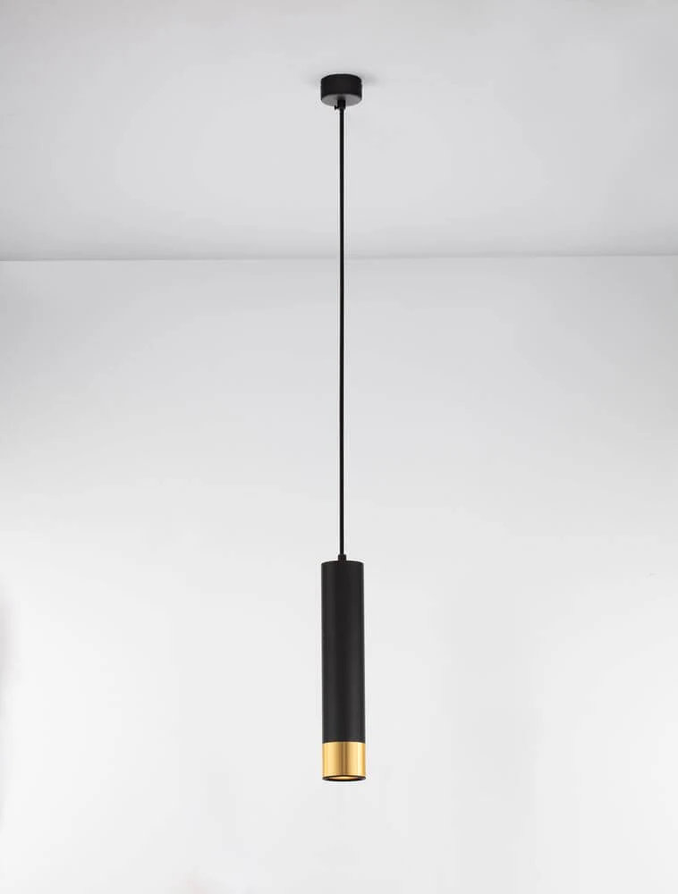 Picto Pendelleuchte GU10 Ø 6cm Schwarz, Gold