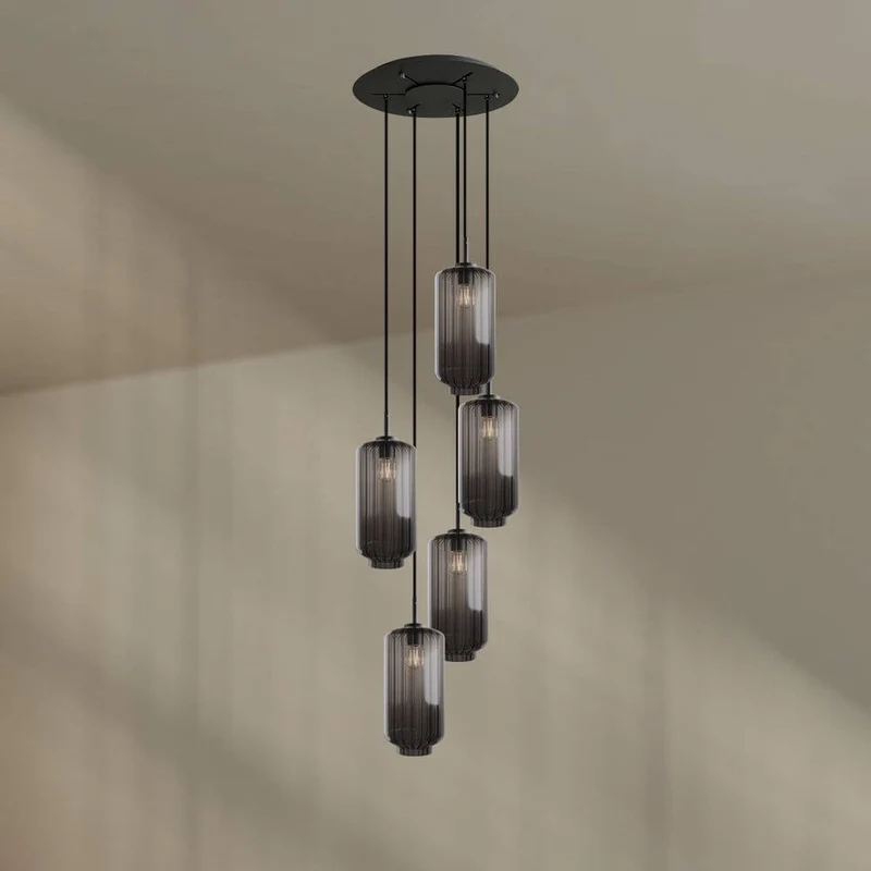 s.luce Velo Galerieleuchte 5-flammig Ø 60cm Baldachin Ø 18cm