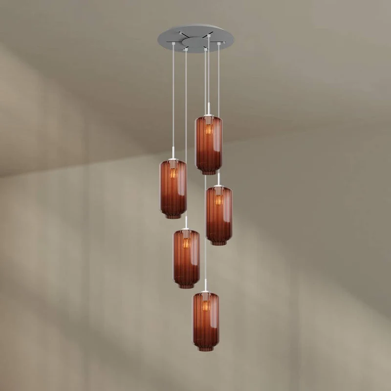 s.luce Velo Galerieleuchte 5-flammig Ø 60cm Baldachin Ø 18cm