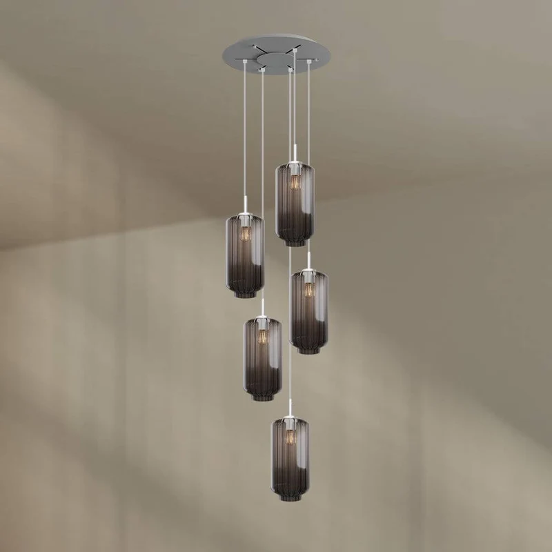 s.luce Velo Galerieleuchte 5-flammig Ø 60cm Baldachin Ø 18cm