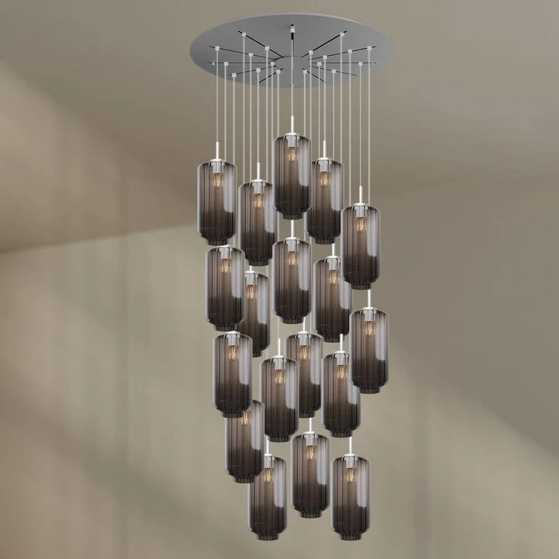 s.luce Velo Galerie-Pendelleuchte 20-flammig Ø 120cm Ø 18cm