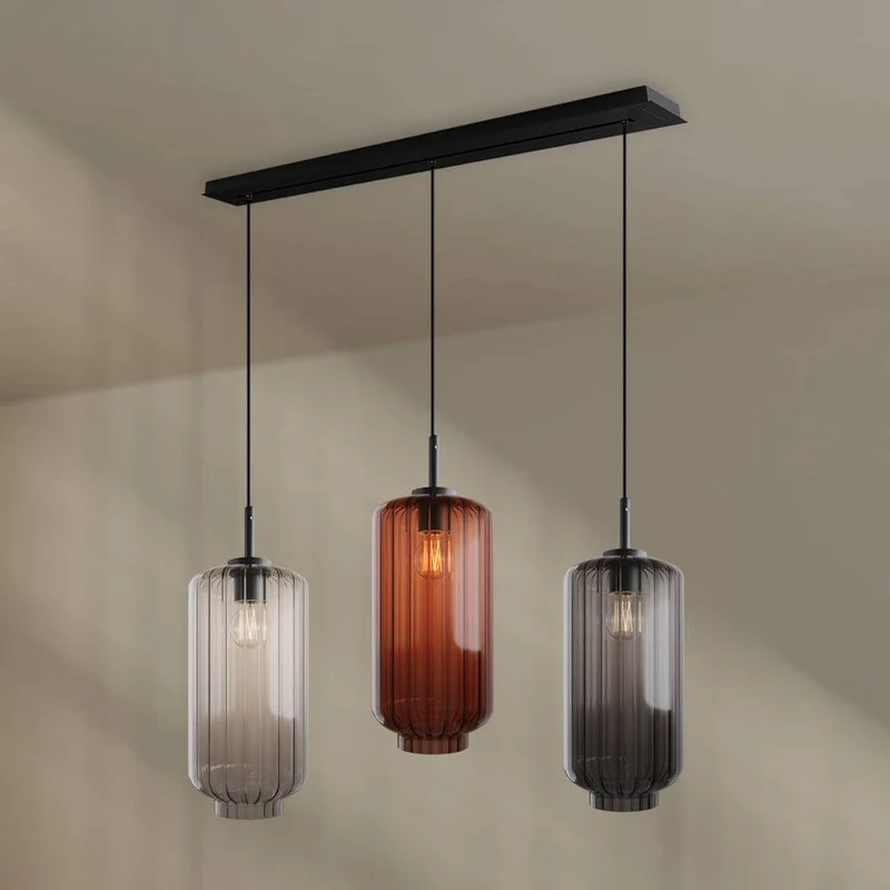 s.luce Velo Esstisch-Pendelleuchte 3-flammig 120cm Ø 18cm