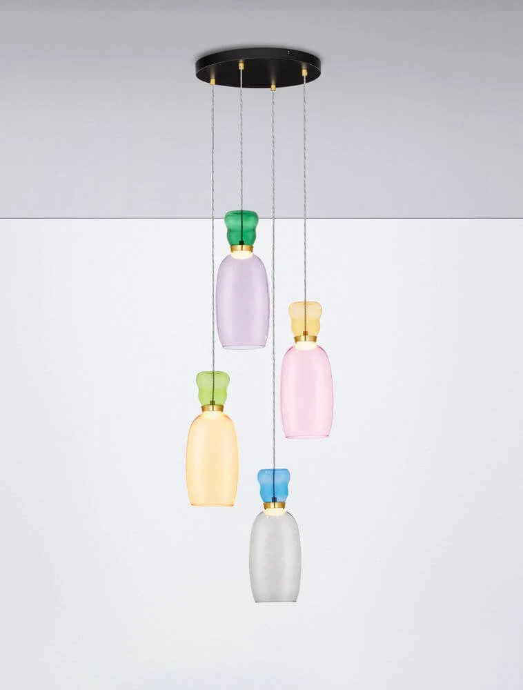 Pluma Pendelleuchte 4-flammig Ø 40cm 3000K Mehrfarbig