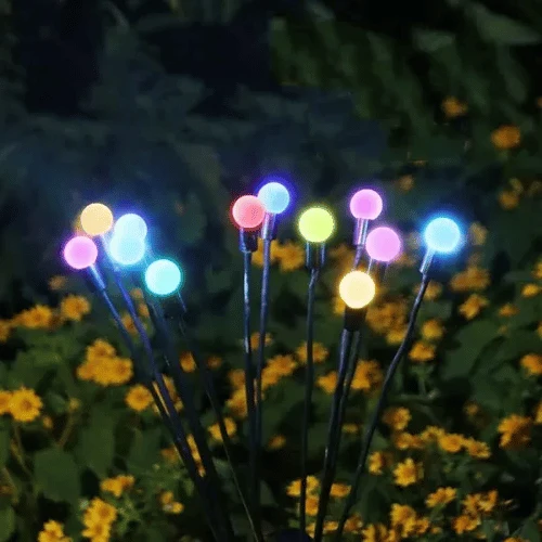 Zonnelampen Tuin Bewegend Licht met Flexibele Draden Waterdicht 6 LED Solar Tuinverlichting Buitenlamp | Sansoti