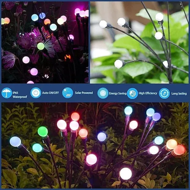 Zonnelampen Tuin Bewegend Licht met Flexibele Draden Waterdicht 6 LED Solar Tuinverlichting Buitenlamp | Sansoti