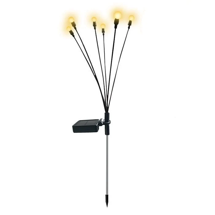Zonnelampen Tuin Bewegend Licht met Flexibele Draden Waterdicht 6 LED Solar Tuinverlichting Buitenlamp | Sansoti