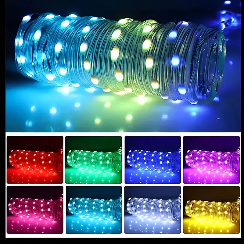 LED Snoerverlichting met Muziekfunctie Afstandsbediening Kleurrijk Smart Lichtdecoratie voor Feesten Buiten | Sansoti