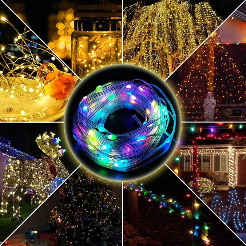LED Snoerverlichting met Muziekfunctie Afstandsbediening Kleurrijk Smart Lichtdecoratie voor Feesten Buiten | Sansoti