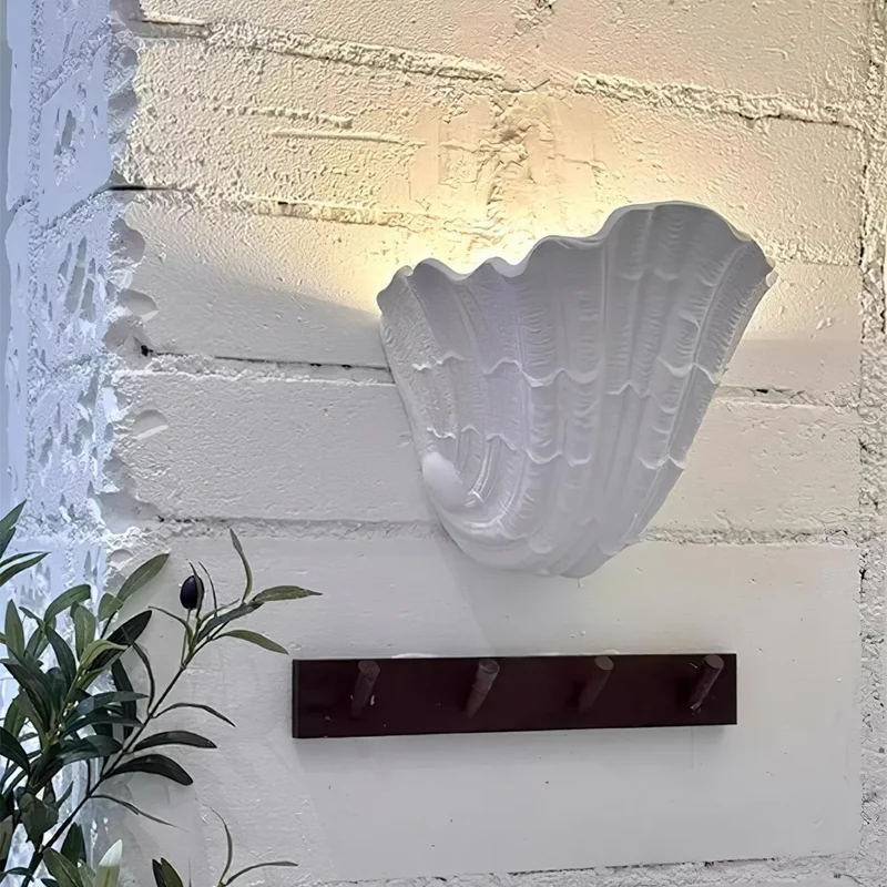 Gipsen Schelp Wandlamp G9 LED Wabi-Sabi Barok Sculptuur Sfeerlicht Warm Wit Design Interieur Wandverlichting | Sansoti