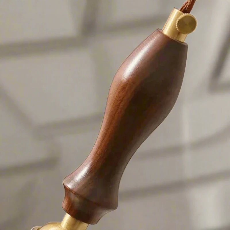 Hanglamp Notenhout met Glas en Messing Sfeerverlichting voor Eetkamer Keuken Woonkamer Vintage Retro Stijl | Sansoti