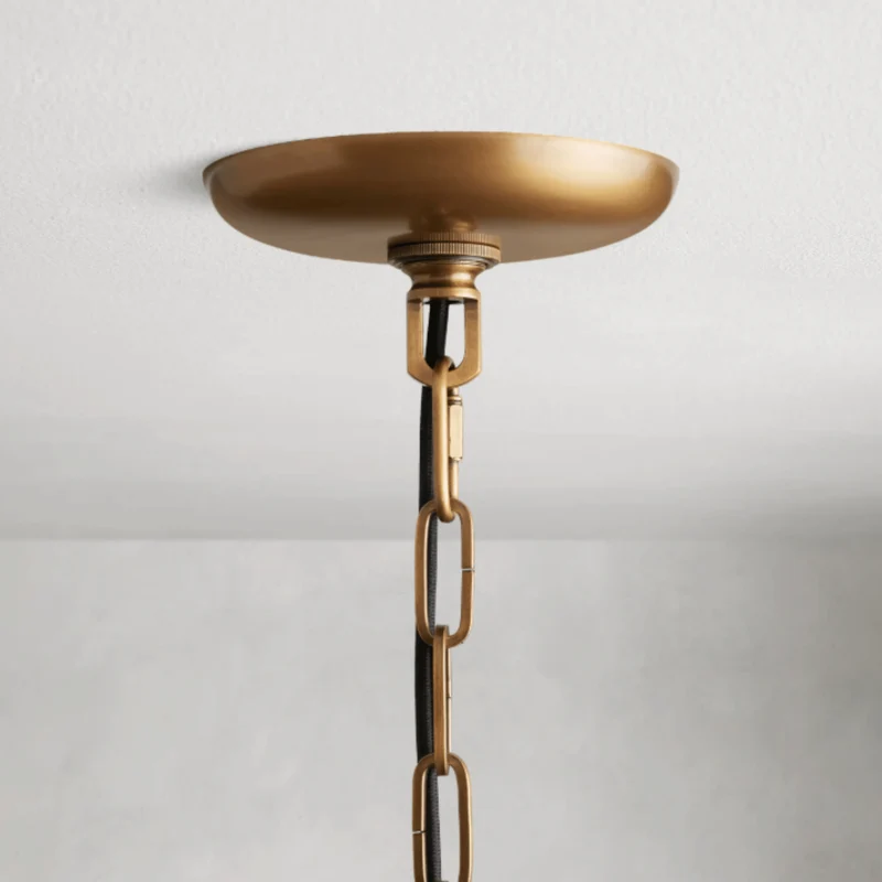 Franse Kroonluchter Rookglas Goud met Verstelbare Lichtmodi Langwerpig Elegant Design voor Eetkamer Woonkamer | Sansoti