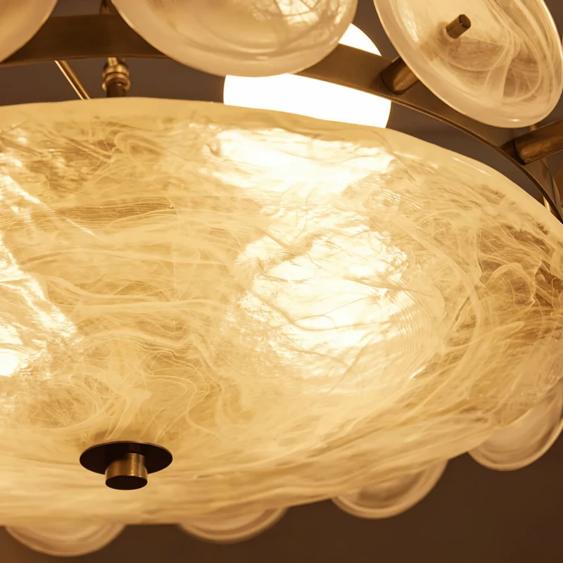 Kroonluchter Glazen Schijven Hanglamp Ring Goud Zwart Chroom Verstelbaar Eetkamer Woonkamer Modern Scandinavisch | Sansoti
