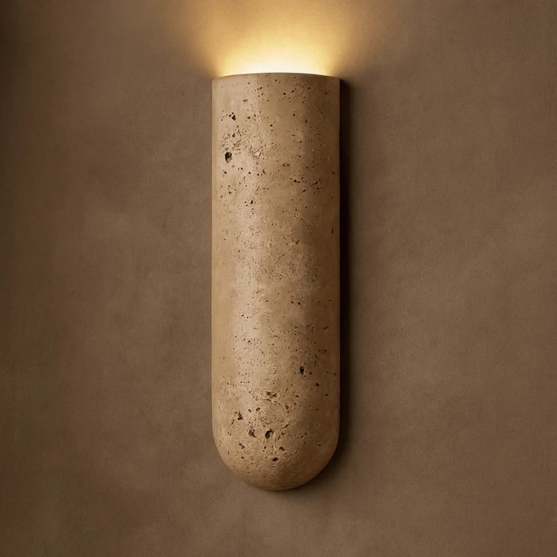 Wandlamp Travertijn Natuursteen met LED G9 Beige Warm Licht Slaapkamer Gang Woonkamer Wandverlichting | Sansoti