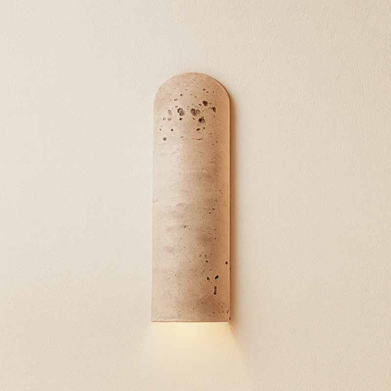 Wandlamp Travertijn Natuursteen met LED G9 Beige Warm Licht Slaapkamer Gang Woonkamer Wandverlichting | Sansoti