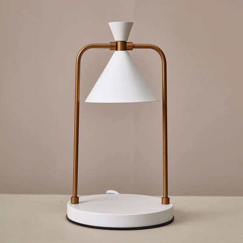 Elektrische Kaarsenwarmer Lamp Dimbaar Koper Retro Design met LED Verlichting voor Geurkaarsen Thuis | Sansoti