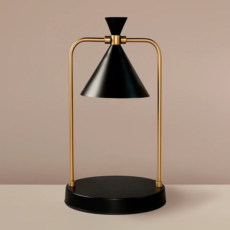 Elektrische Kaarsenwarmer Lamp Dimbaar Koper Retro Design met LED Verlichting voor Geurkaarsen Thuis | Sansoti