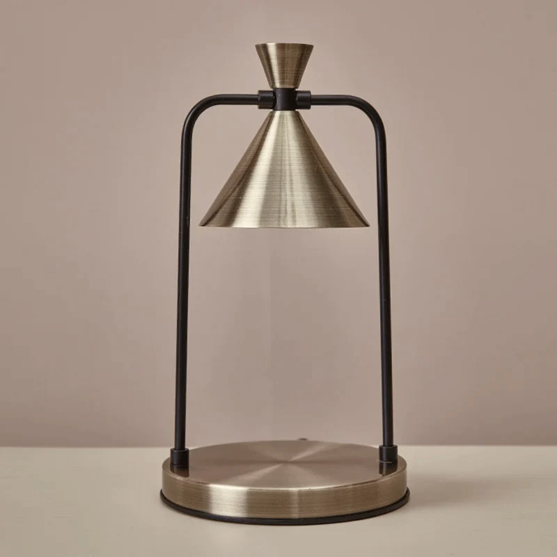 Elektrische Kaarsenwarmer Lamp Dimbaar Koper Retro Design met LED Verlichting voor Geurkaarsen Thuis | Sansoti