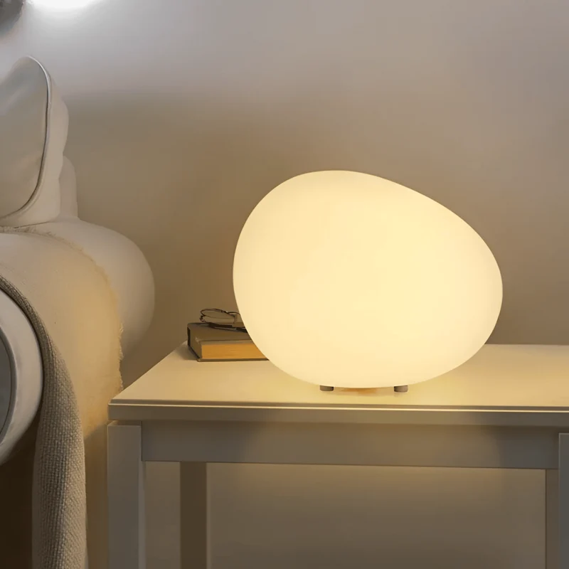 LED Kiezelsteen Nachtlamp voor Nachtkastje – Warm Licht Sfeerlamp Slaapkamer Scandinavisch Design Sfeerverlichting | Sansoti