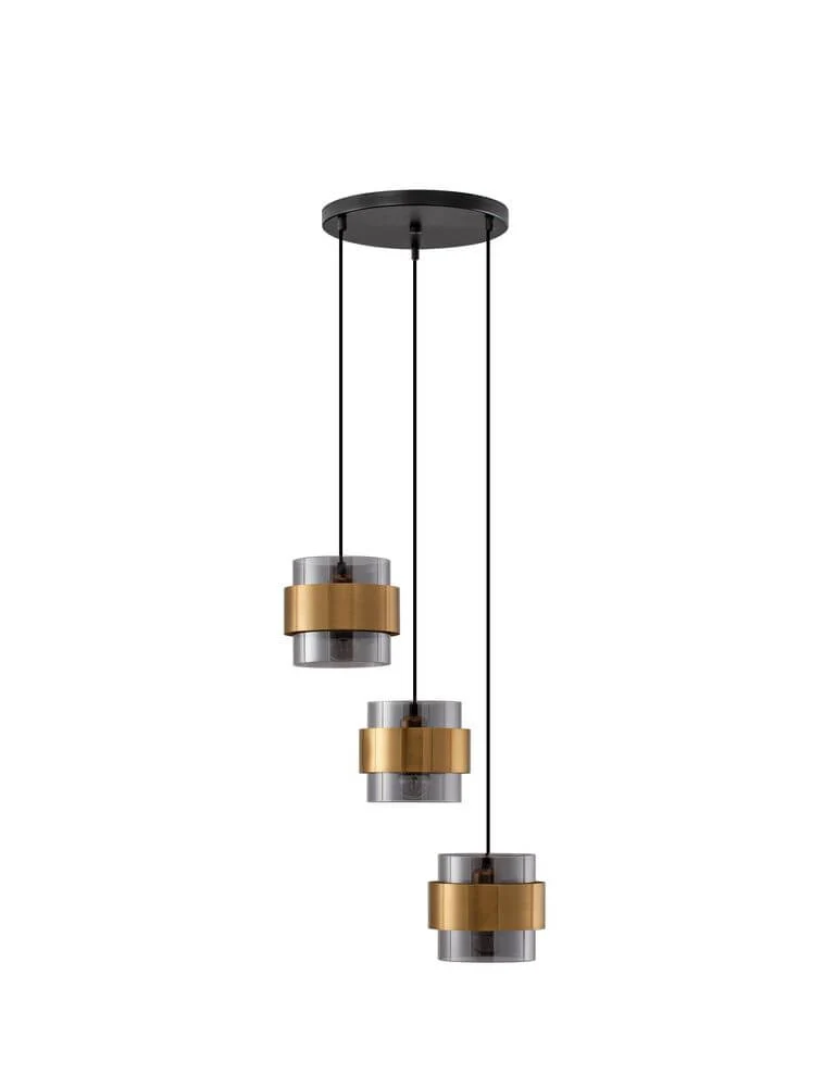 Sianna Pendelleuchte 3-flammig Ø 45cm Gold, Rauch, Schwarz