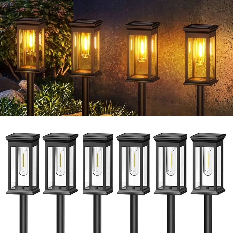 Tuinverlichting op Zonne-energie Zwart LED 40cm 54cm Set Padverlichting Buiten Sfeervolle Tuinpad Decoratie | Sansoti