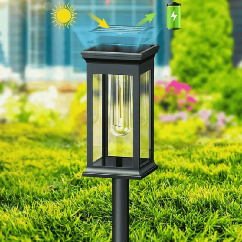 Tuinverlichting op Zonne-energie Zwart LED 40cm 54cm Set Padverlichting Buiten Sfeervolle Tuinpad Decoratie | Sansoti
